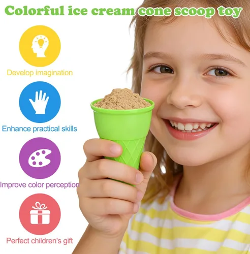 Miniatura 4 de TOYANDONA Juguetes de playa de plástico para helados, 5 uds. Cuchara para niños, juguetes de arena para niños pequeños (color aleatorio)