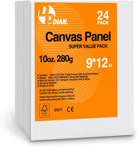 Miniatura 22 de Paquete de 40 tableros de lienzo para pintar, paquete de 8 x 10 pulgadas, paneles de lienzo para pintura al óleo y acrílica