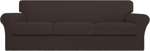 Miniatura 14 de Easy-Going - 4 piezas de funda elástica para sofá de gran tamaño para perros, lavable, para 3 cojines separados, protector de muebles elástico