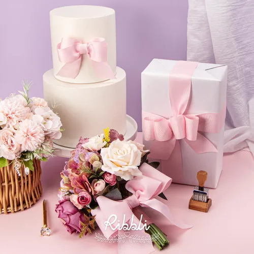 Miniatura 3 de Ribbli - Cinta de grogrén rosa perla, 1-1/2 pulgadas x 25 yardas continuas, uso para lazos DIY, accesorios para el cabello, envoltura de regalos