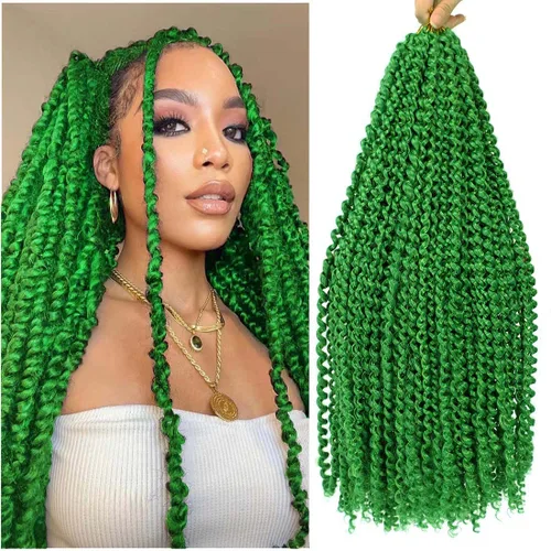 Miniatura 16 de Cabello Passion Twist de 18 pulgadas, 1 paquete de cabello Passion Twist de ganchillo, cabello de ganchillo Water Wave (18 pulgadas (paquete de 1)