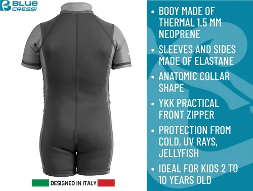 Miniatura 4 de Cressi Traje de baño de manga corta para niños en neopreno de 0.059 in para niños y niñas de 2 a 10 años. Traje de baño para niños: diseñado