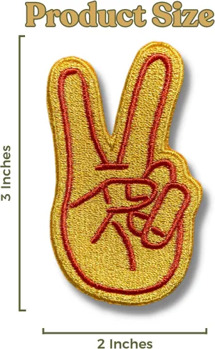 Miniatura 3 de Peace Fingers – Parche Social Good – Parches bordados de estilo de vida para ropa, adhesivo fuerte, parches bordados para ropa, tela, mochila