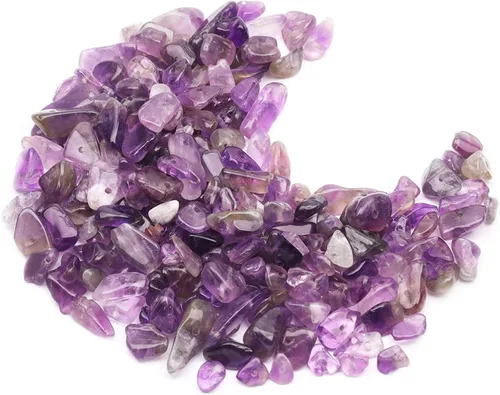 Miniatura 20 de 500 piezas Cuentas de piedra de chip natural, Alabastro 5-8 mm Piedras preciosas irregulares curativas de cristal sueltas con agujero perforado