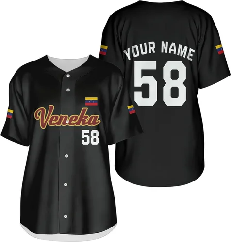 Camiseta de béisbol de Venezuela, número de nombre personalizado, camisa de Beisbol Venezuela, camiseta deportiva de orgullo de la bandera de
