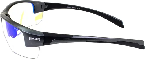 Miniatura 4 de Global Vision Hercules 7 24 - Gafas de sol fotocromáticas de seguridad para motocicleta, montura negra, lente de espejo azul, certificado ANSI Z87.1