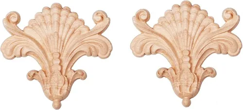 Miniatura 9 de Apliques de madera - Onlays tallados a mano (sin pintar) para puerta, pared, gabinete, chimenea y armario
