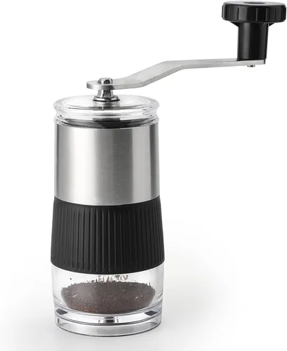 Molinillo manual de granos de café, molinillo de café con manivela, ajustes portátiles y ajustables para molienda fina a gruesa, ideal para acampar