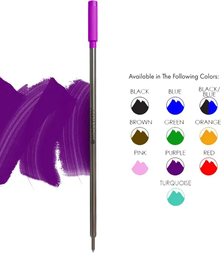 Miniatura 4 de Monteverde Recambios de bolígrafo suave USA para adaptarse a bolígrafos cruzados, punta media, tinta morada, paquete de 2 – Rendimiento de escritura
