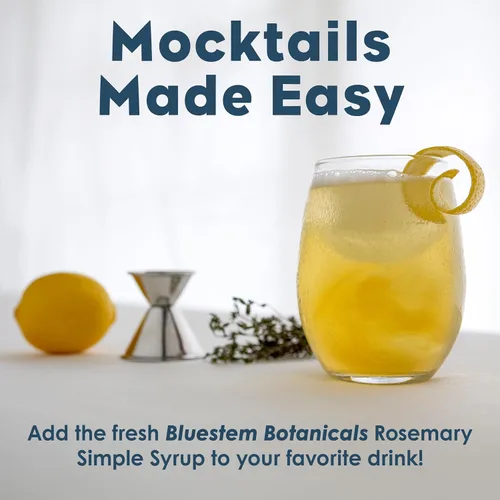 Miniatura 3 de Bluestem Botanicals Jarabe simple de romero orgánico, 8 onzas, mezclador de cóctel y cola sin alcohol para bebidas, sin alcohol