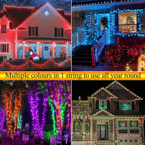 Miniatura 3 de iBaycon - Luces de Navidad Inteligentes que Cambian de Color, 66 pies, 200 luces LED RGB, luces de árbol de Navidad con control remoto y aplicación