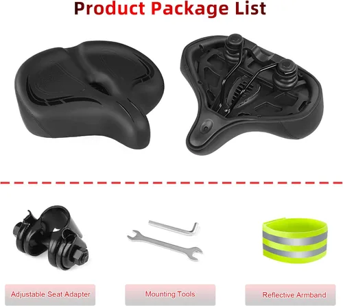 Miniatura 6 de Asiento de bicicleta de gran tamaño para bicicleta Peloton y bicicleta +, repuesto de sillín de bicicleta ancho compatible con bicicletas
