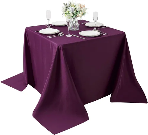 Miniatura 91 de Cupuamon - Mantel rectangular de 60 x 84 pulgadas, tela de poliéster lavable para decoración de bodas, fiestas, cenas y banquetes