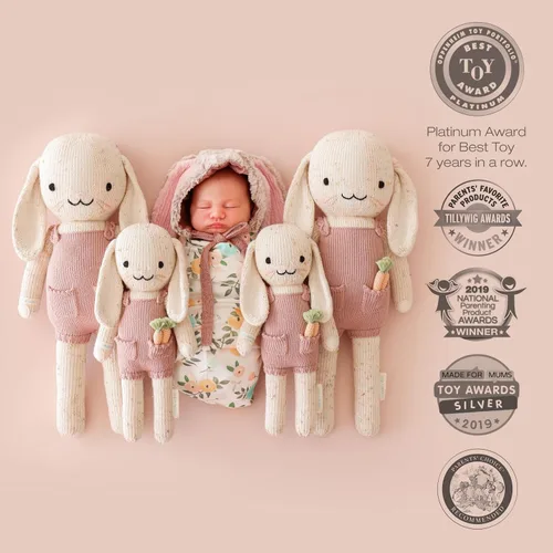 Miniatura 2 de cuddle + kind Harper the Bunny - Muñeca tejida a mano regular de 20 pulgadas, 1 muñeca = 10 comidas, comercio justo, calidad reliquia, hecha a mano