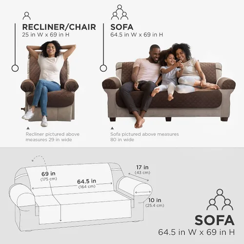 Miniatura 3 de Zenna Home Funda reversible para muebles, funda para sofá, marrón