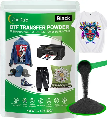 Miniatura 9 de Polvo DTF, 500 g/17.6 oz, adhesivo de fusión en caliente, digital, polvo de transferencia DTF para sublimación, compatible con impresoras DTF y DTG