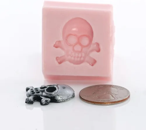 Miniatura 8 de Molde de silicona miniatura de calavera y huesos cruzados, molde seguro para alimentos, molde de joyería artesanal. tamaño perfecto para hacer joyas.