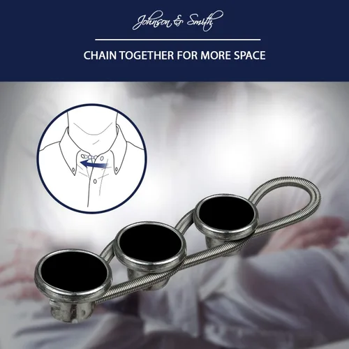 Miniatura 6 de Johnson & Smith Extensores de cuello negro para expansión de 1/2 tamaño de camisas de vestir para hombre, paquete de 6, metal de 3/8 pulgadas, Negro