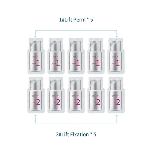 Miniatura 2 de Kit de Permanente Fast Perm Lash Lift Kit de Permanente de Pestañas Loción de Permanente y Fijadora (Cantidad: 2×5 Paquetes)
