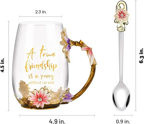 Miniatura 2 de OEAGO - La mejor taza de té o café como regalo de amistad, Navidad, cumpleaños, compañeras de trabajo, para mujeres