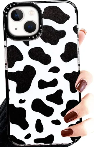 Miniatura 10 de Abbery Diseñado para iPhone 8 Plus/7 Plus/6 Plus/6S Plus Funda transparente con estampado de vaca, linda funda protectora de silicona TPU
