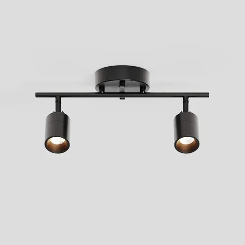 Miniatura 21 de Shura - Luz de pista blanca de 2 luces con cabezales ajustables, bombillas LED integradas, kit de iluminación de riel de 15 pulgadas, luz de techo