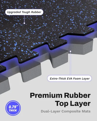 Miniatura 2 de AIRHOP - Alfombrillas de 0.79 pulgadas de grosor para equipos de ejercicio de 48 pies cuadrados, 12 piezas de goma superior mejorada con espuma EVA