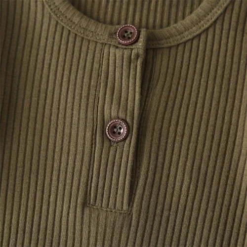Miniatura 87 de Mameluco unisex de manga corta para bebé recién nacido, con botones, de una pieza, ropa de color sólido