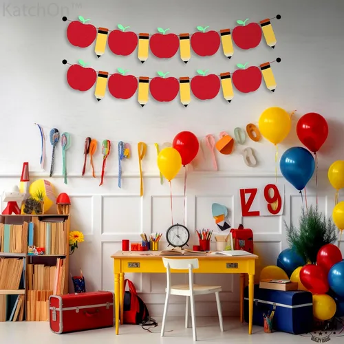 Miniatura 6 de KatchOn, Cartel de fieltro de manzana con lápiz para decoraciones de regreso a clases, paquete de 2, grande, 10 pies, sin bricolaje, cartel