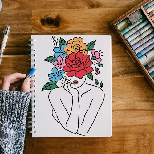 Miniatura 7 de FINGERINSPIRE 4 plantillas de cara para mujer de 11.7 x 8.3 pulgadas, plantillas de pintura floral femenina, plantillas de plástico para mujer