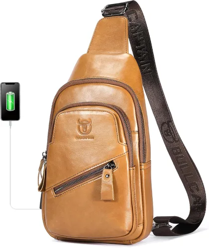 Miniatura 73 de LUKZIJAES Bolso bandolera de cuero genuino para hombre