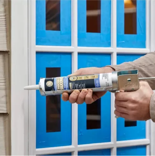 Miniatura 5 de GE Supreme Calafateo de Silicona Pintable para Ventana y Puerta, Blanco, Cartucho de 9.5 fl oz, 1 Paquete - Sellador de Silicona 100% Impermeable