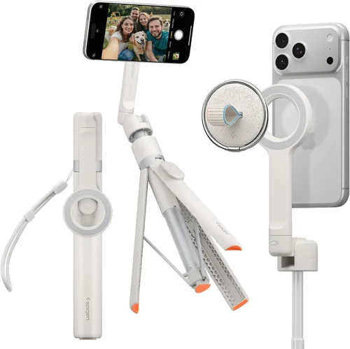 Miniatura 10 de Spigen Soporte de Trípode para Palo de Selfie con Control Remoto Bluetooth y Obturador, Extensible de 24", Compatible con MagSafe iPhone