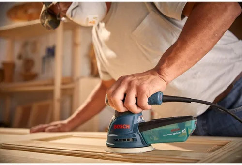 Miniatura 8 de BOSCH ROS20VSC lijadora palmar 2.5 Amp 5 pulgadas con cable, lijadora orbital aleatoria de velocidad variable, kit pulidor con colector de polvo