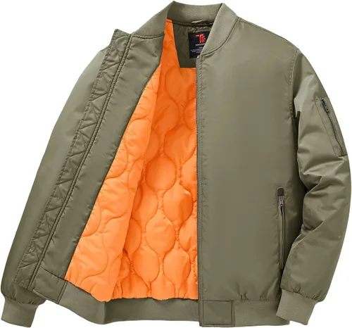 Miniatura 10 de TBMPOY Men's Winter Bomber Jacket Warm Fall Casual Flight Windbreaker Padded Coats Full Zip Stylish Varsity
