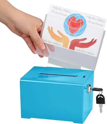Miniatura 14 de Adir - Caja de sugerencias con ranura y candado, caja de donación acrílica para recaudación de fondos, caja de dibujo para rifa, caja de recaudación