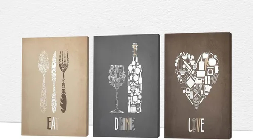 Miniatura 27 de Arte de pared de comedor y cocina, arte moderno para pared, cuadros para cocina y comedor, arte de pared de copas de vino tinto, arte de pared