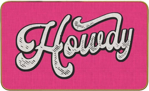 Miniatura 6 de Mingnei Tapete divertido de Howdy de color rosa intenso para la cocina del hogar, tapete de puerta de Howdy, tapete para puerta de vaquera Howdy