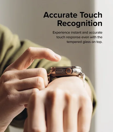 Miniatura 6 de Ringke Protector de pantalla compatible con Apple Watch Ultra 2 y diseñado para Apple Watch Ultra, protector de vidrio templado con marco de acero
