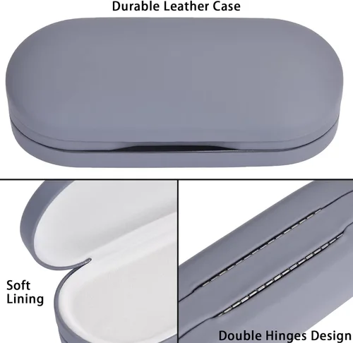 Miniatura 3 de Muf Funda portátil 2 en 1 para lentes de contacto y funda para anteojos, diseño de doble uso con espejo integrado, pinzas y botella de solución