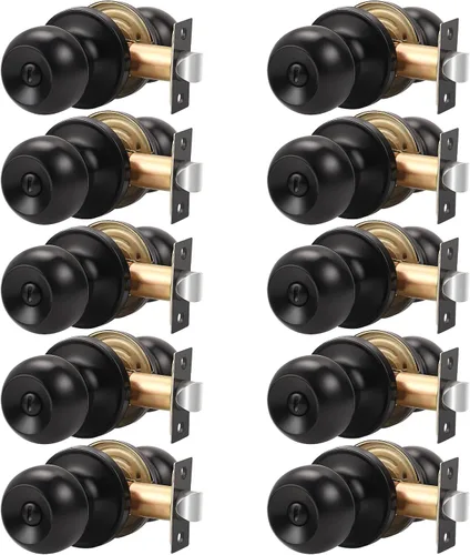 Miniatura 18 de Knobonly Paquete de 2 Pomos de Puerta de Níquel Satinado para Dormitorio/Baño Juegos de Puertas de Privacidad Herrajes Manijas de Puerta Interiores