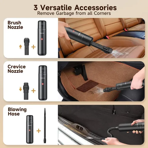 Miniatura 3 de Chuboor Mini aspiradora, potente aspiradora de mano recargable inalámbrica para polvo, arena, migas, ultraligera y portátil para el hogar