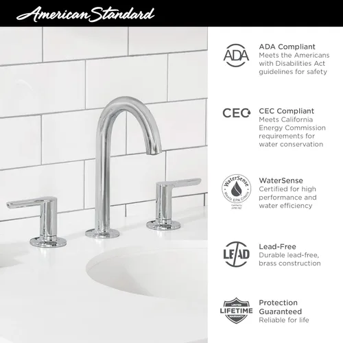 Miniatura 12 de American Standard 7105801.002 Studio S - Grifo de baño con manijas de palanca, cromo pulido