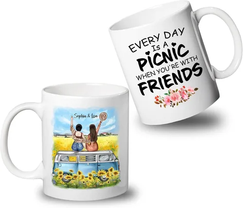 Miniatura 13 de Taza de café blanca de 2 mejores amigos, 11 onzas, 15 onzas, taza de amistad personalizada para mujeres, mejor amiga, mejor amiga, hermana, hermana