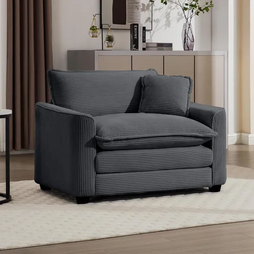 Miniatura 40 de Aoowow Sofá de dos plazas de pana, modernos sofás de nube de 2 plazas para sala de estar, sofás modulares de nube seccionales con asiento profundo