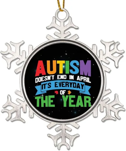Miniatura 10 de Adornos de Navidad para niños con autismo I'll Be Just Fine with A Dad Like Mine para niños, decoraciones de conciencia sobre el autismo, adornos
