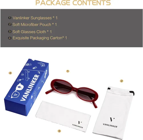 Miniatura 5 de VANLINKER Polarized Retro Oval Sunglasses for Women and Men Small 90s Style VL9580