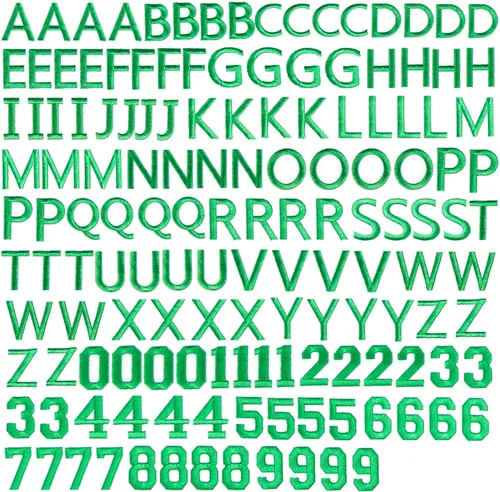 Miniatura 21 de GYGYL - 72 parches de letras y números para planchar, parches de letras blancas del alfabeto bordado de la A a la Z, apliques de números del 0 al 9