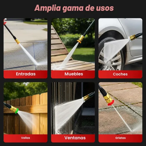 Miniatura 5 de Lavadora a presión eléctrica, lavadora eléctrica de 2.5 GPM con cañón de espuma, lavadora eléctrica de alta presión con 4 boquillas de conexión