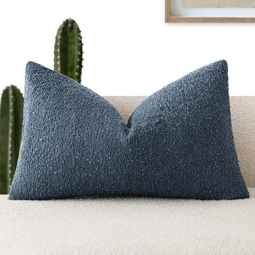 Miniatura 92 de Foindtower Fundas de almohada decorativas con textura de boucle, fundas de almohada sólidas, neutrales, suaves y acogedoras para silla, sofá